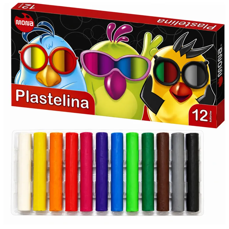 Plastelina Szkolna 12 Kolorów MONA