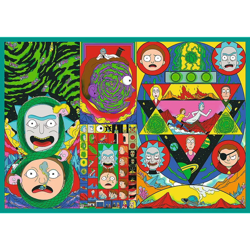 Puzzle - 4x250 - Zakręcony Świat Ricka I Morty'ego - Warner Rick And Morty - TREFL 13338
