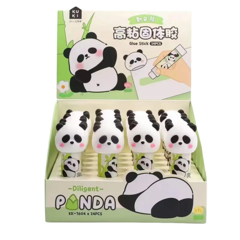 Klej W Sztyfcie Szkolny Biurowy Panda 3D - Zielony