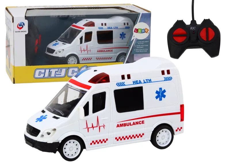 Zdalnie Sterowana Karetka Ambulans RC Światła Dźwięki - Biała