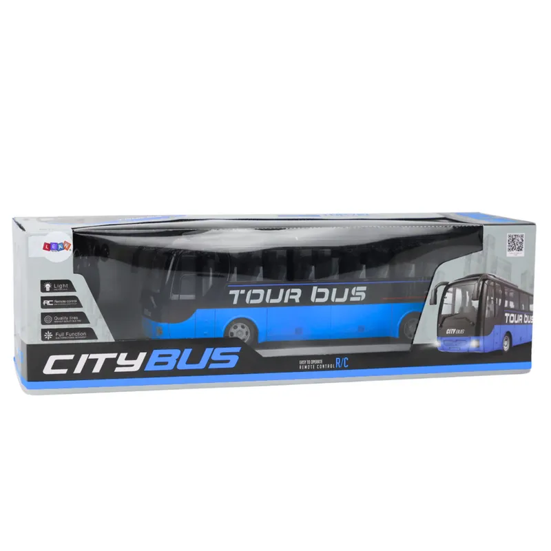 Autobus Zdalnie Sterowany Bus RC Pilot Światła 39cm - Niebieski