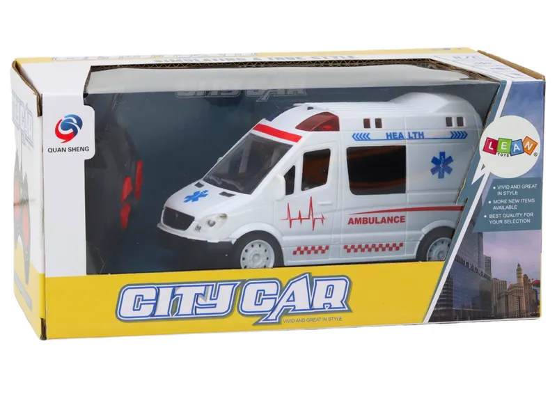 Zdalnie Sterowana Karetka Ambulans RC Światła Dźwięki - Biała