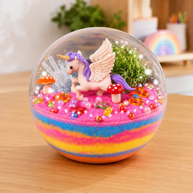 Zestaw Doświadczalny Hodowla Kryształów Terrarium Z Jednorożcem DIY Światła