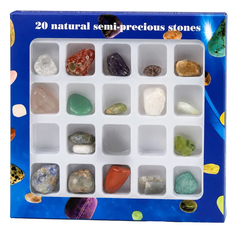 Zestaw Minerały Półszlachetne Kamienie Kolekcjonerskie Edukacyjne 20 szt