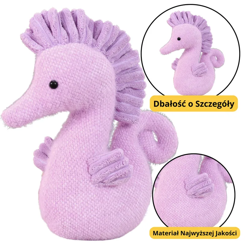 Maskotka Pluszowa Przytulanka Konik Wodny 25cm - Fioletowy
