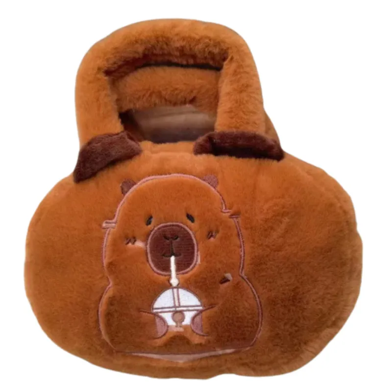 Torba Pluszowa Z Kapibarą Z Kubkiem 20cm - Brązowy