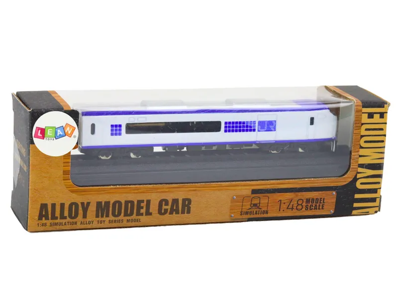 Model Kolekcjonerski Pociąg Wagon 1:48 Metalowy - Biało-Niebieski