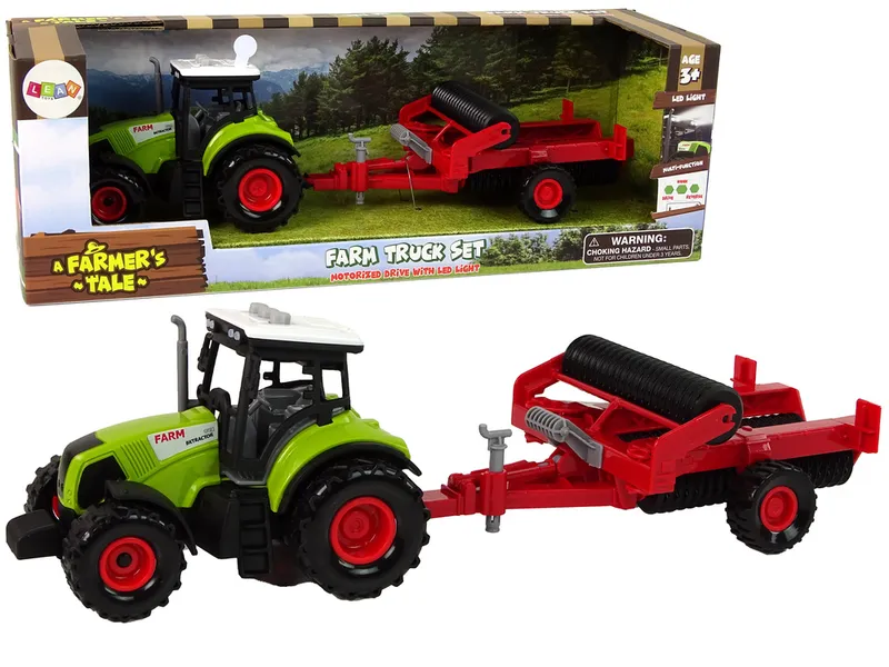 Traktor Z Kultywatorem Dla Dzieci Światła Dźwięki - Zielony