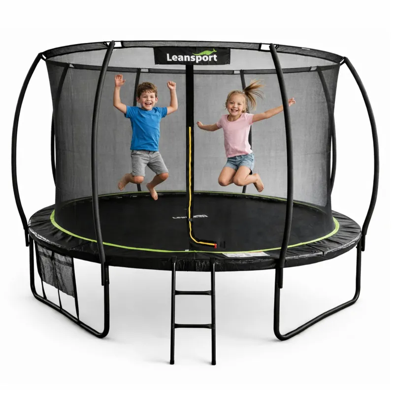 Trampolina Ogrodowa Z Siatką Wewnętrzną 487cm 16ft - Czarno-Zielona