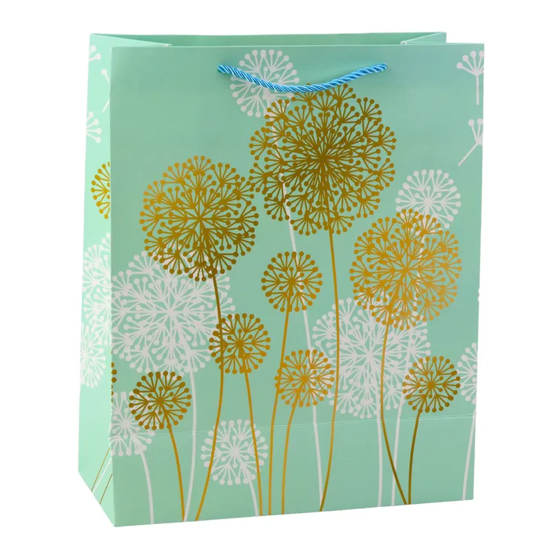 Torba Prezentowa Dmuchawce Elementy 32 x 26 x 12cm - Złote