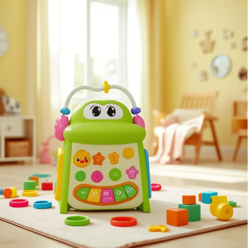 Kostka Edukacyjna Interaktywna Sorter Pianinko Sensoryczny Krokodyl