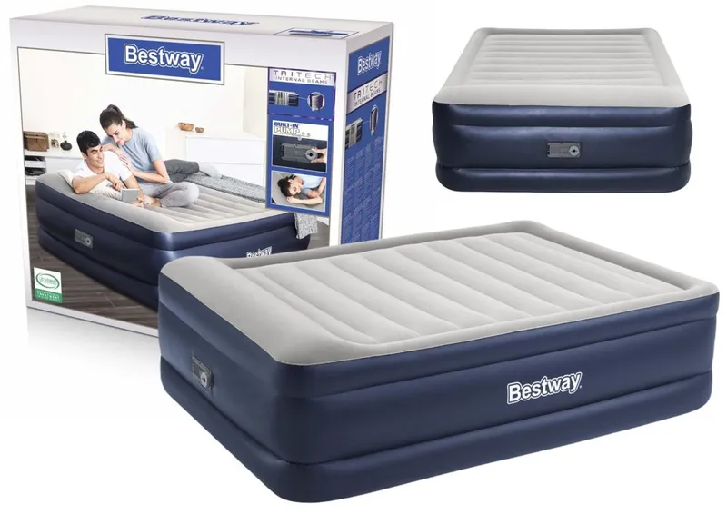 Dmuchany Materac Dwuosobowy Z Pompką 203 x 152 x 61 cm BESTWAY 67690