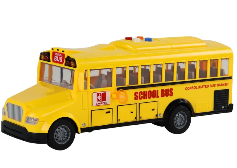 Autobus Szkolny 1:16 Napęd Frykcyjny Otwierane Drzwi Światła Dźwięki - Żółty