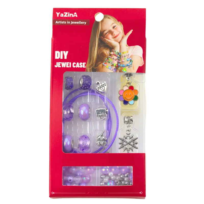 Zestaw DIY Do Robienia Bransoletek Biżuterii Koraliki Zawieszki Mix