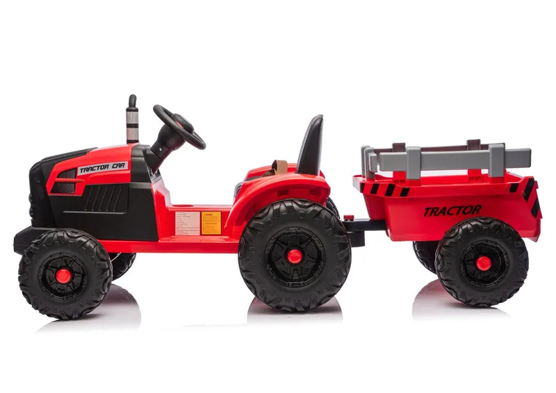 Traktor Na Akumulator CH9959B Z Przyczepą 24V - Czerwony