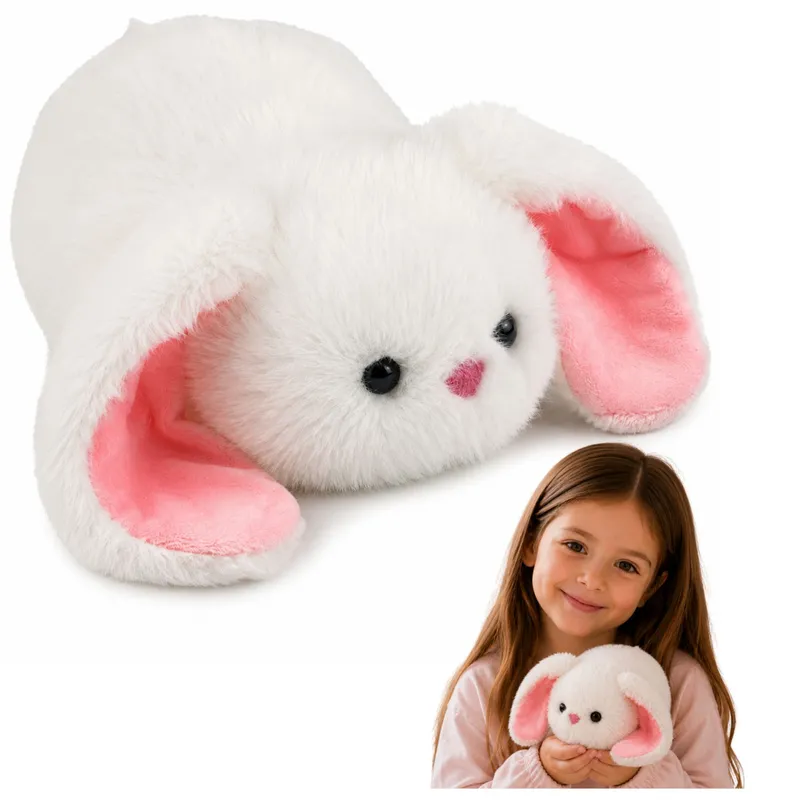 Pluszowy Króliczek Zając Z Długimi Uszami Maskotka Przytulanka 16 cm - Biały
