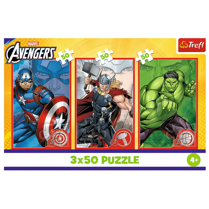 Puzzle - 3x50 - Twój Bohater - DISNEY MARVEL The Avengers - TREFL 34891