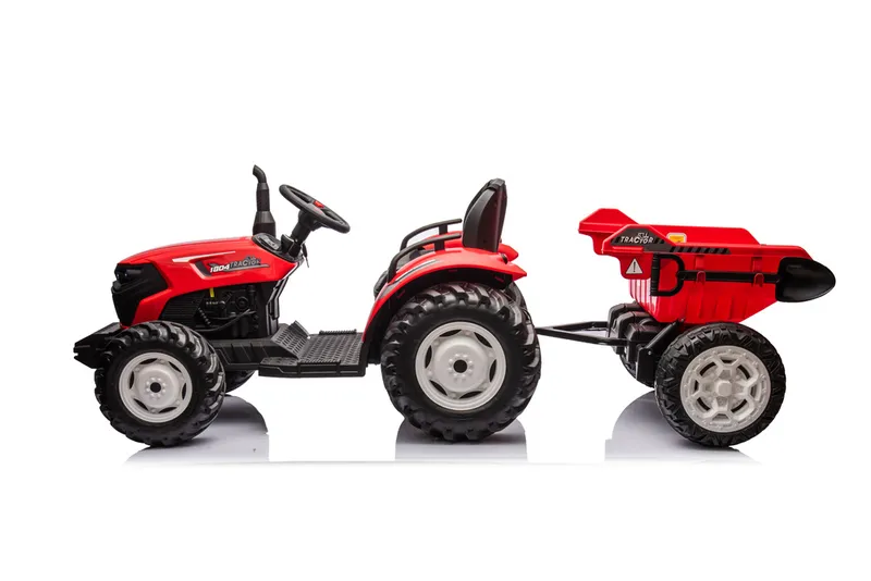 Traktor Na Akumulator HC-306 Z Przyczepą 24V - Czerwony