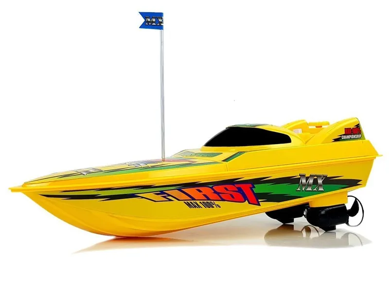 Łódź Motorówka Zdalnie Sterowana Pilot Ster 27 Mhz 40 cm 40 m Zasięg - Żółta