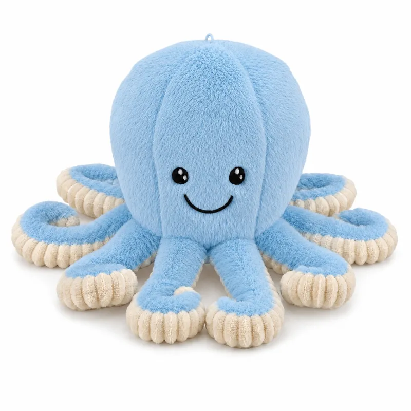 Pluszowa Ośmiornica Maskotka Przytulanka Sprężyste Macki 30 cm - Niebieska