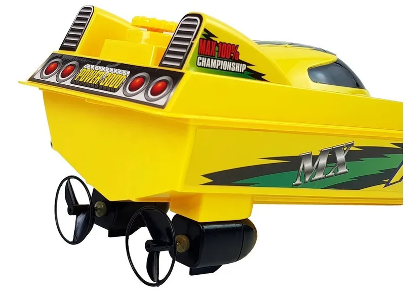 Łódź Motorówka Zdalnie Sterowana Pilot Ster 27 Mhz 40 cm 40 m Zasięg - Żółta