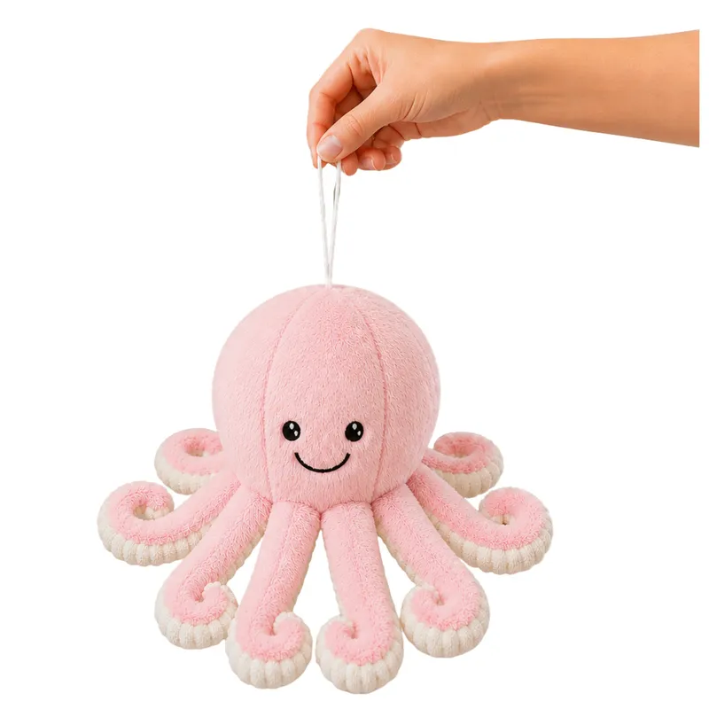 Pluszowa Ośmiornica Maskotka Przytulanka Z Przyssawką 16 cm - Różowa