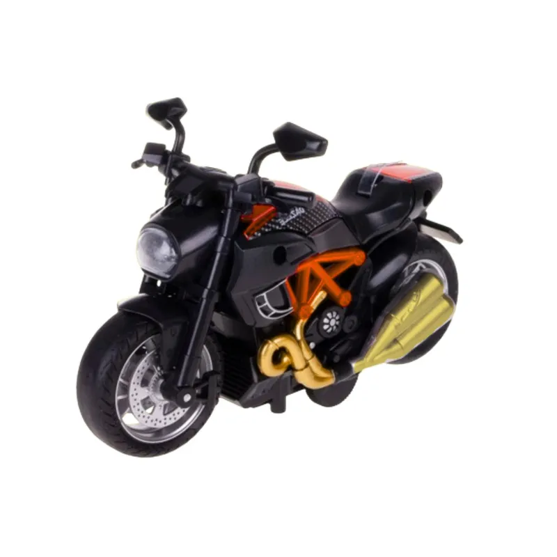 Motocykl Do Składania Skręcania Metal 1:14 DIY - Czarno-Pomarańczowy