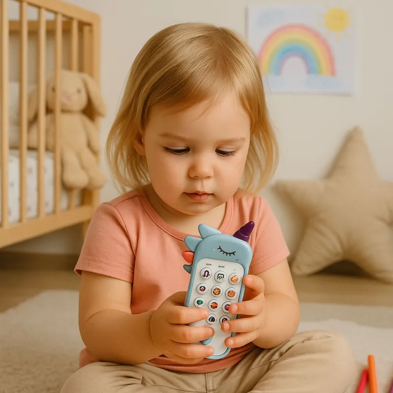 Dziecięcy Telefon Edukacyjny Światła Dźwięki Melodie - Niebieski