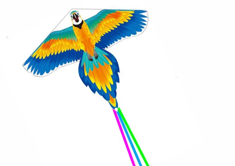 Duży Latawiec Ptak Długi Ogon Wstążki Kolorowy Papuga 250cm X 140cm