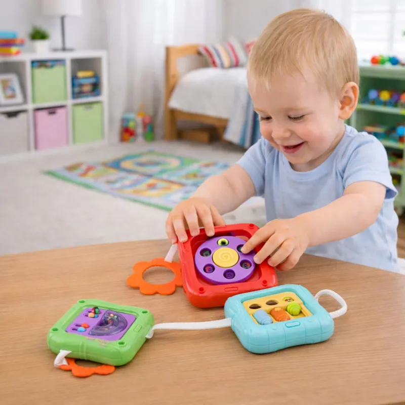 Kostka Sensoryczna Edukacyjna Panele Manipulacyjne 6 Aktywności