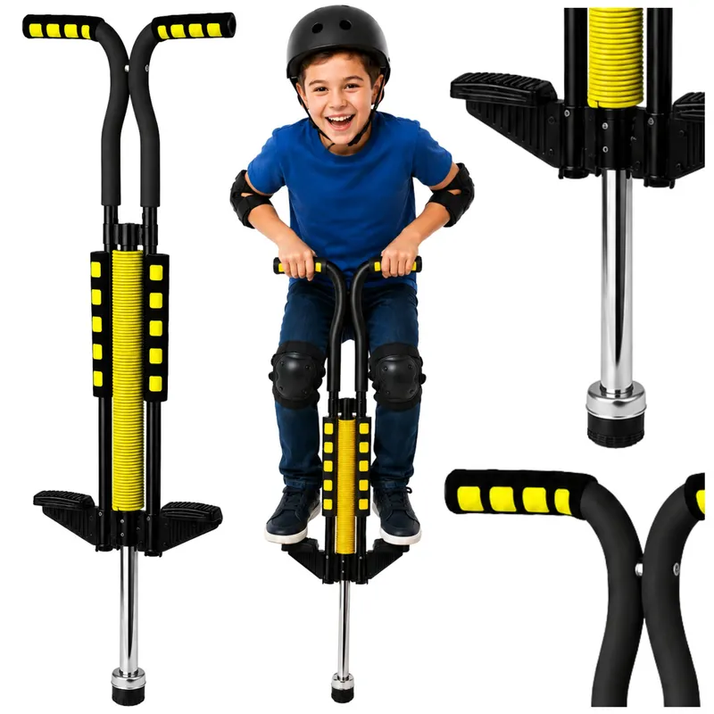 Skoczek Drążek Pogo Do Skakania Dla Dzieci Jump Stick Do 70kg - Żółty