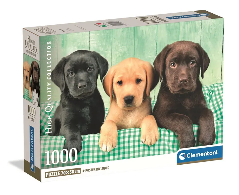 Puzzle 1000 HQC TRZY LABRADORY Plakat CLEMENTONI 39946