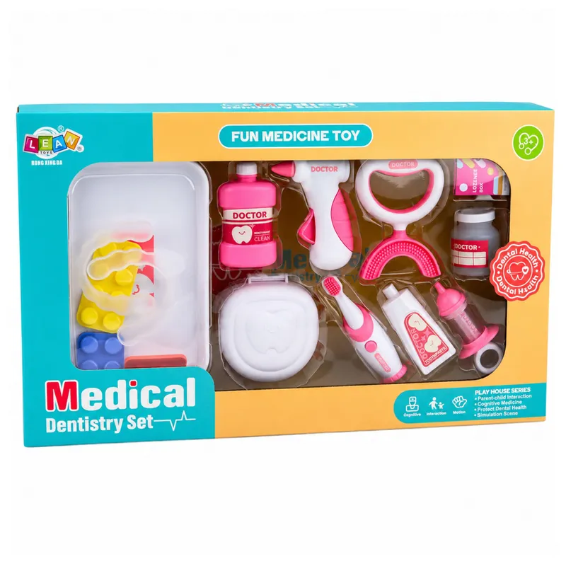 Zestaw Małego Dentysty Stomatologa Szczoteczka Z Wibracjami 15 el - Różowy