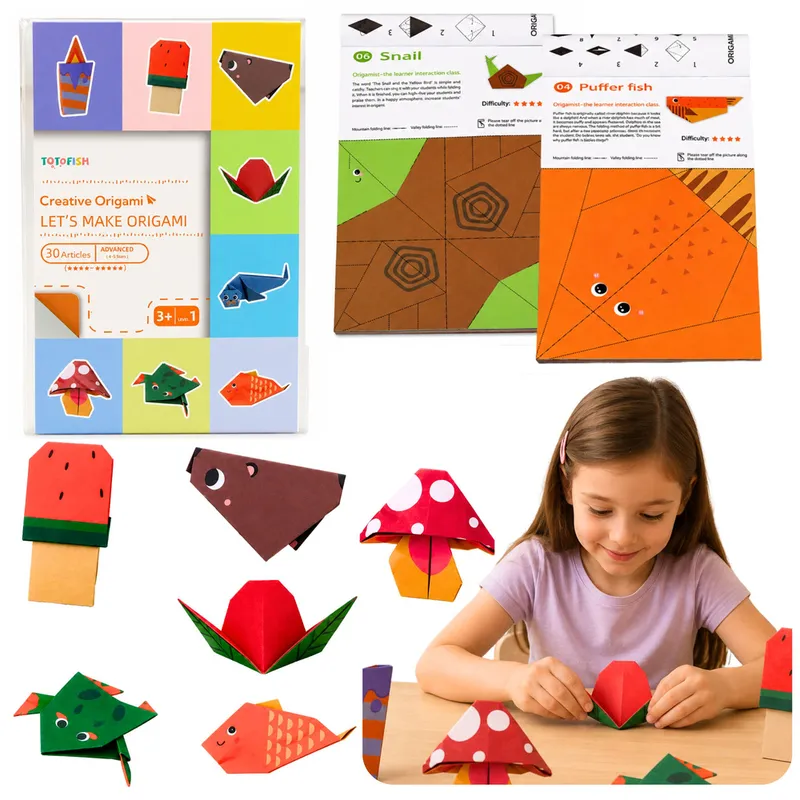 Kolorowy Zeszyt Z Origami Dla Dzieci Zwierzęta Poziomy Trudności 30 Arkuszy