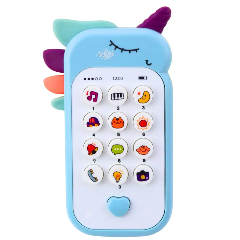 Dziecięcy Telefon Edukacyjny Światła Dźwięki Melodie - Niebieski