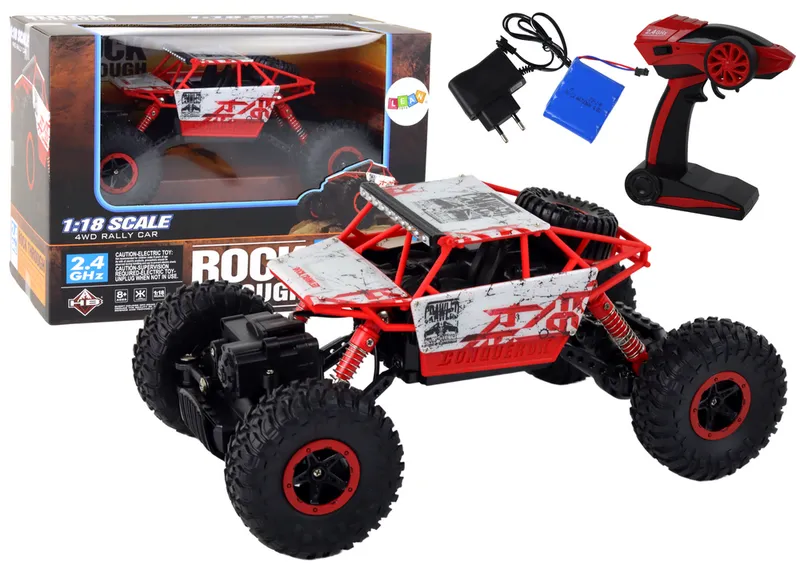 Auto Terenowe Zdalnie Sterowane RC 1:18 2.4G - Czerwone