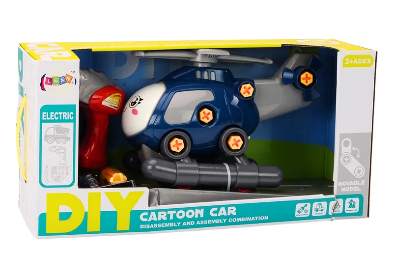 Helikopter Kreskówkowy Do Skręcania DIY - Niebieski