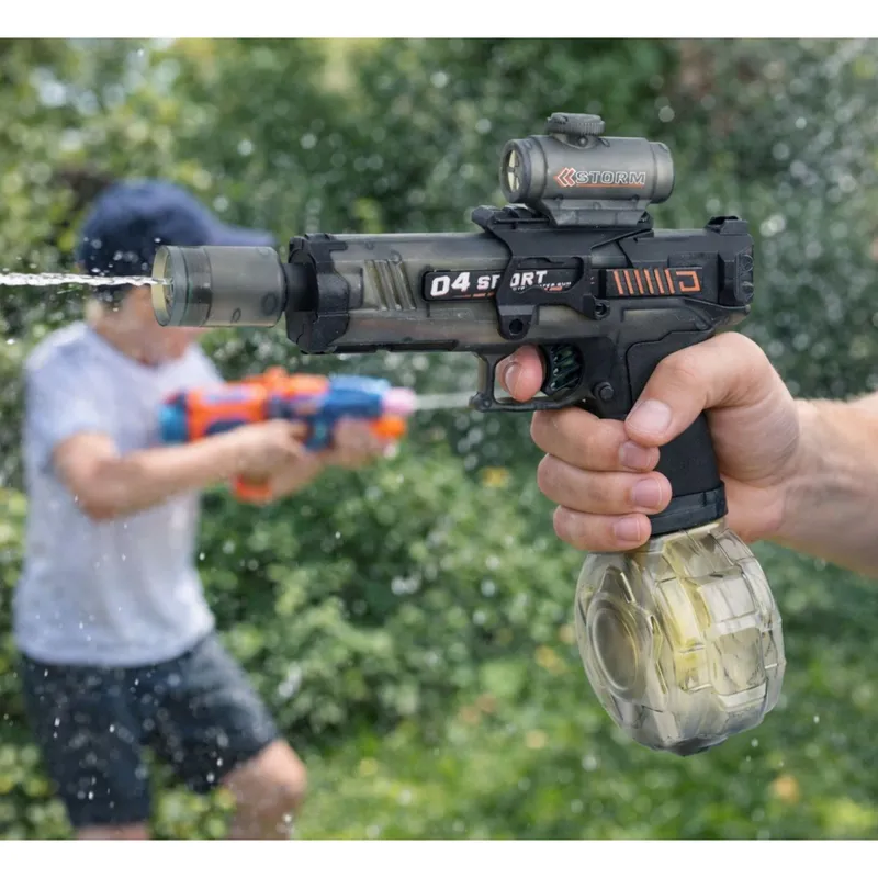 Elektryczny Karabin Pistolet Na Wodę Automatyczny Zasięg 7-9M 350 ml - Czarny