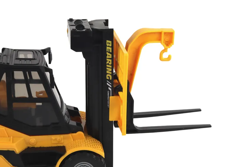 Wózek Widłowy 1:16 Ruchome Widły Dźwięki Światła - Żółty
