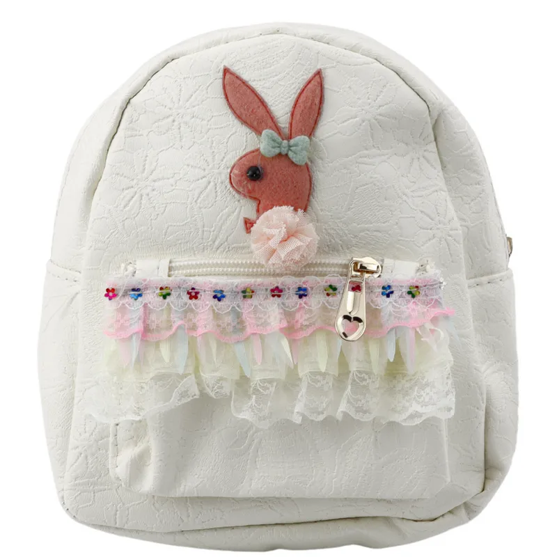 Plecak Dziecięcy Tłoczony Królik Falbanka 20cm 2,5l - Kremowy