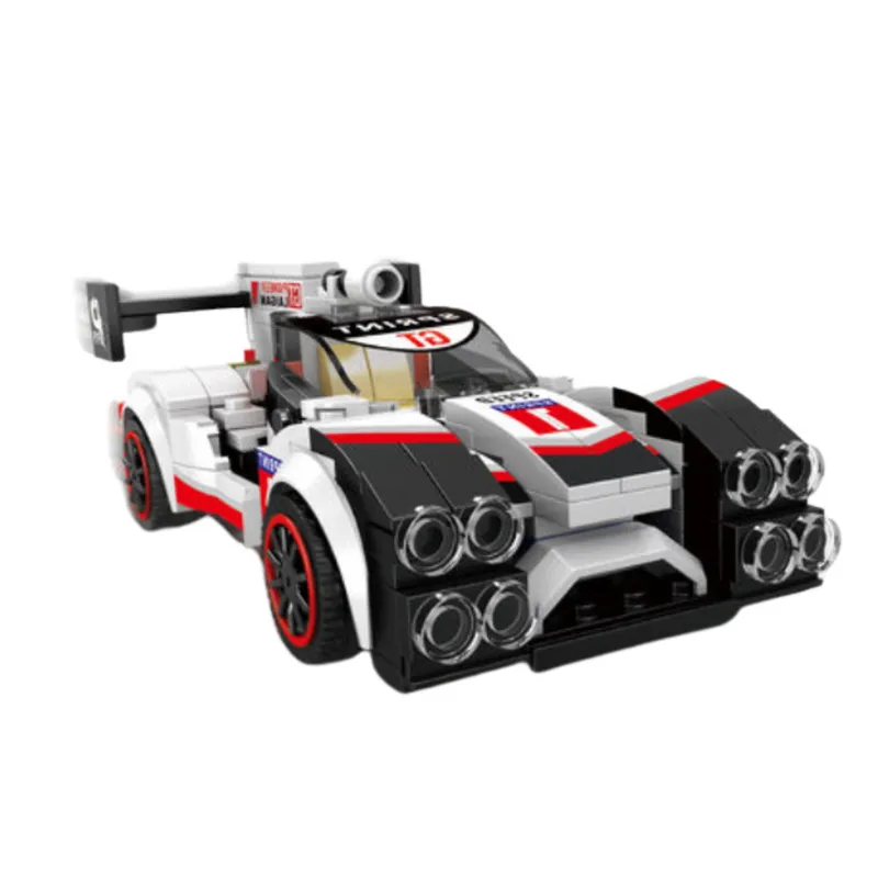Klocki Konstrukcyjne Auto Sportowe Wyścigówka Robot 2w1 341 el - Biały