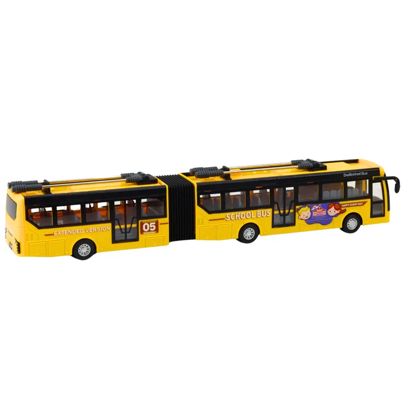 Autobus Szkolny Trolejbus Przegubowy Zdalnie Sterowany RC 1:32 - Żółty