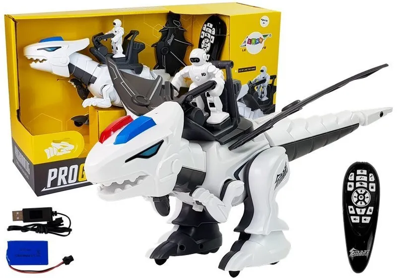 Dinozaur Tyranozaur Robot Interaktywny Zdalnie Sterowany K18 Programowanie - Biały