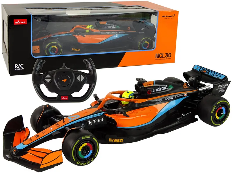 Auto Wyścigowe McLaren F1 Zdalnie Sterowany RC Rastar 1:12 - Pomarańczowy