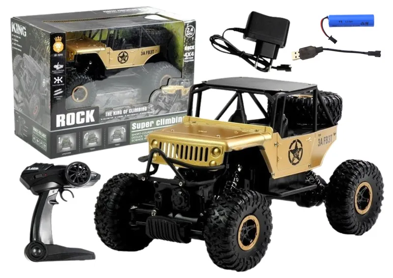 Auto Zdalnie Sterowane JEEP R/C 1:18 - Złoty