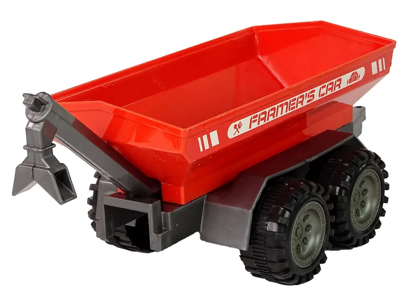 Traktor Z Czerwoną Przyczepką Napęd Frykcyjny - Zielony
