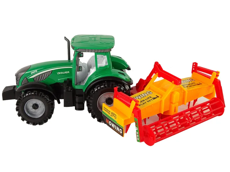 Traktor Z Pomarańczowym Kultywatorem Napęd Dla Dzieci - Zielony