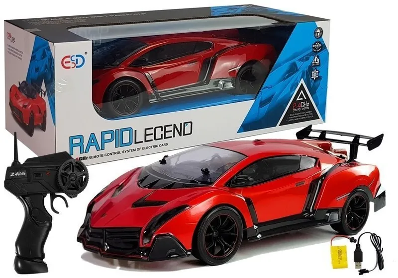Auto Sportowe Zdalnie Sterowane 1:10 R/C - Czerwone
