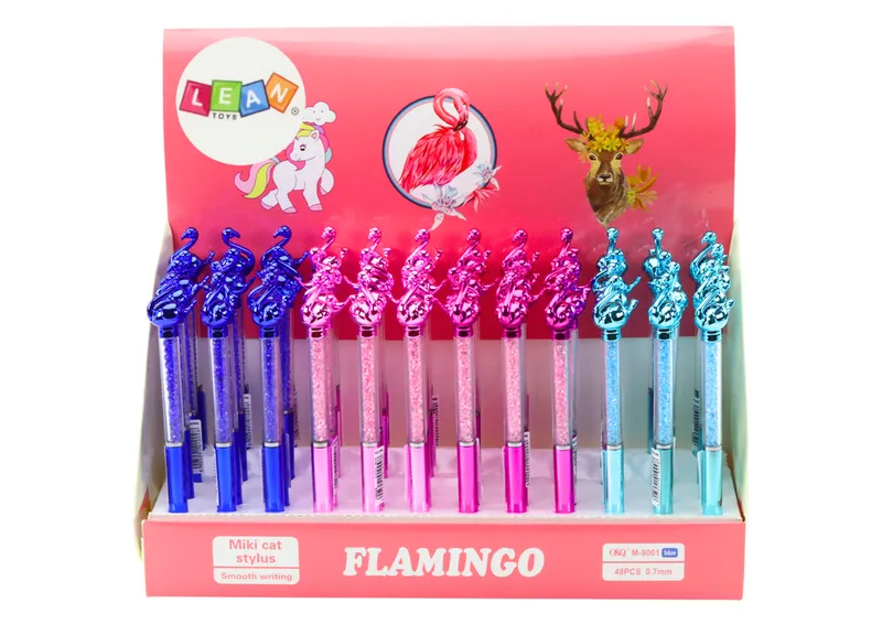 Długopis Z Flamingiem Diamenciki Wkład 0.7mm Mix - Niebieski