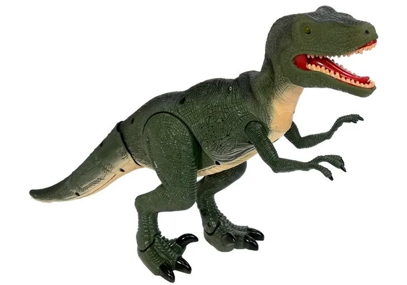 Dinozaur Velociraptor Porusza Się Ryczy Świeci